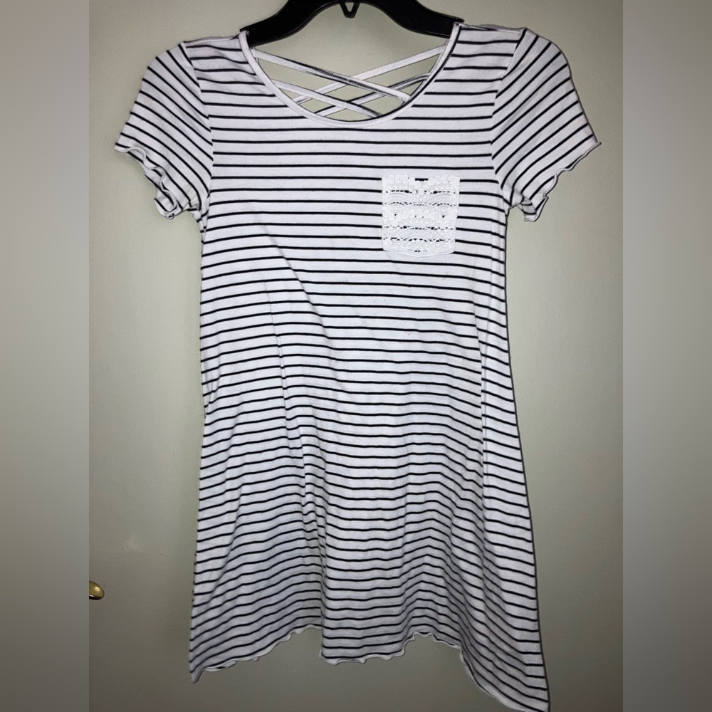 SO Kids Casual Striped Dress - Black and White